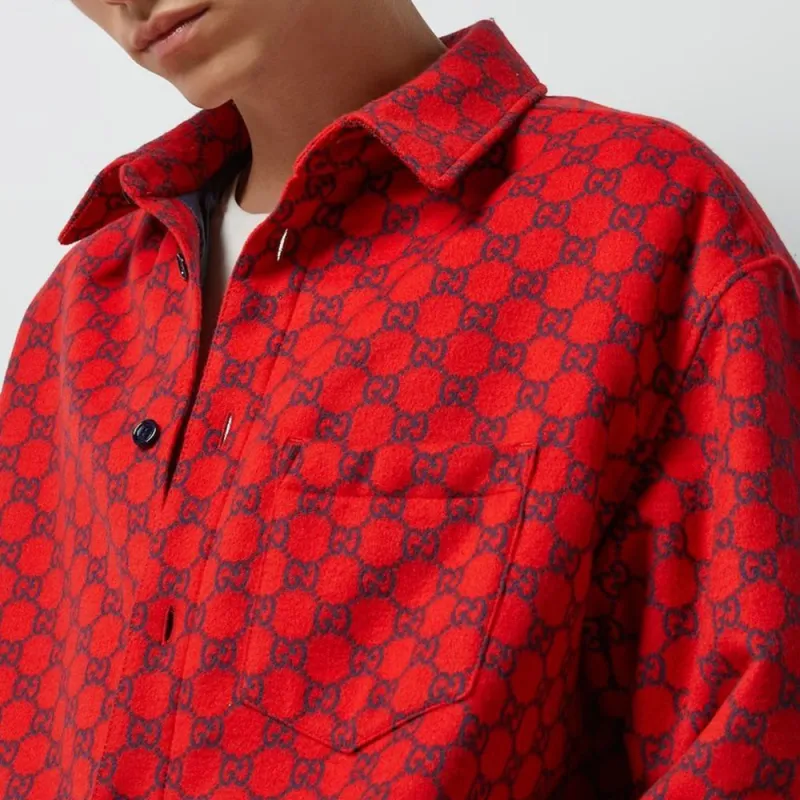 GUCCI Shirts Men Red-4
