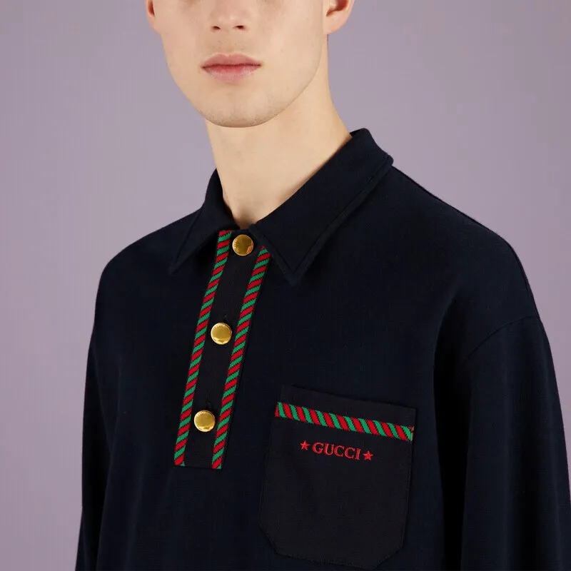 GUCCI Polo Shirts Men Black-3