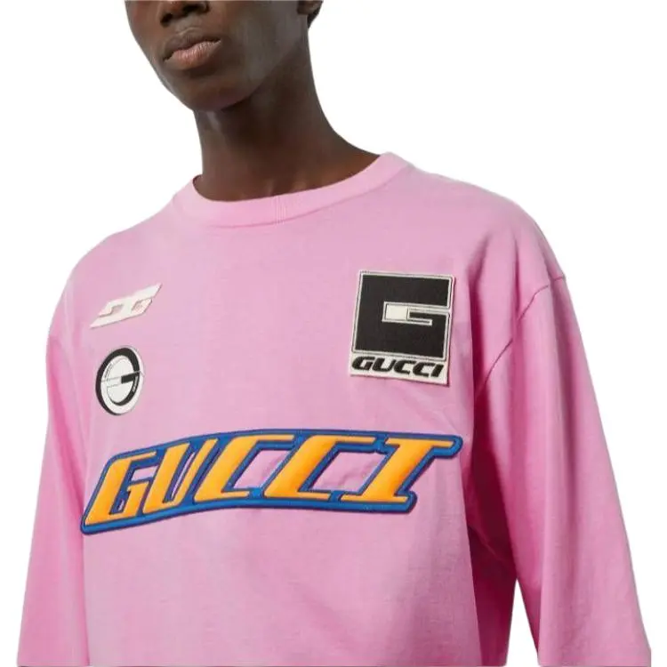 GUCCI Knitted Cotton Long Sleeved T-Shirt Sweatshirt Men's Pink-4
