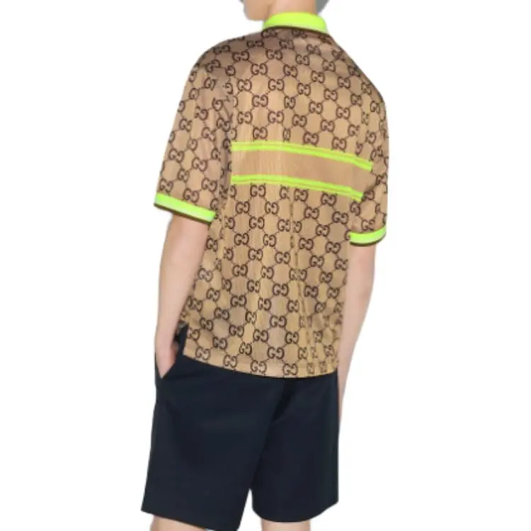 GUCCI Polyester Mesh Gg Print Polo-3
