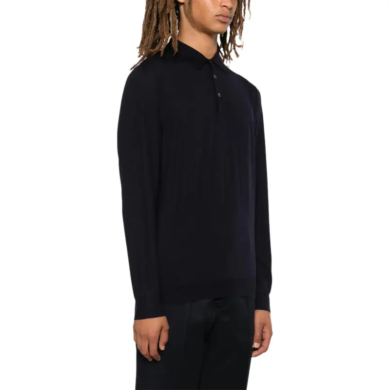 FEDELI Virgin Wool Polo Shirt-3