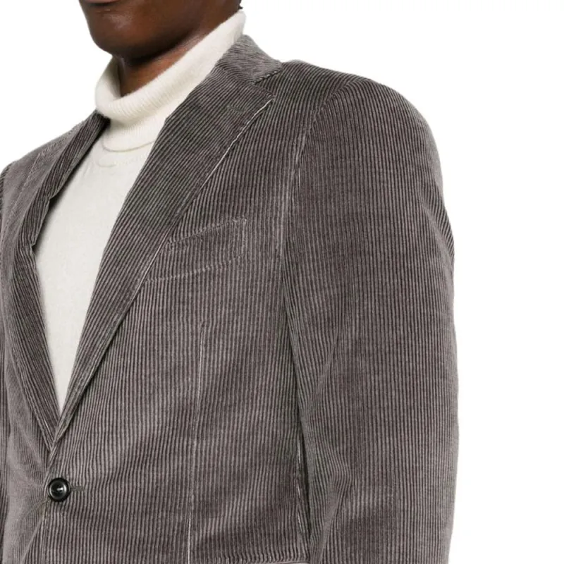 Canali Single breasted Ribbed Blazer-4