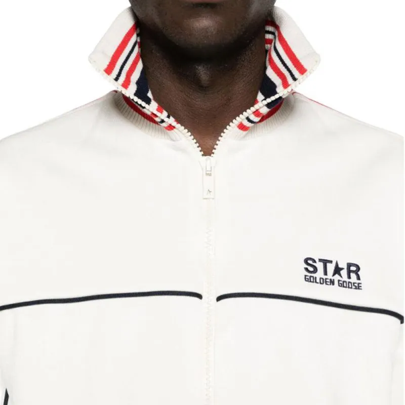 Golden Goose Logo Printed Zip Up Sweatshirt-5