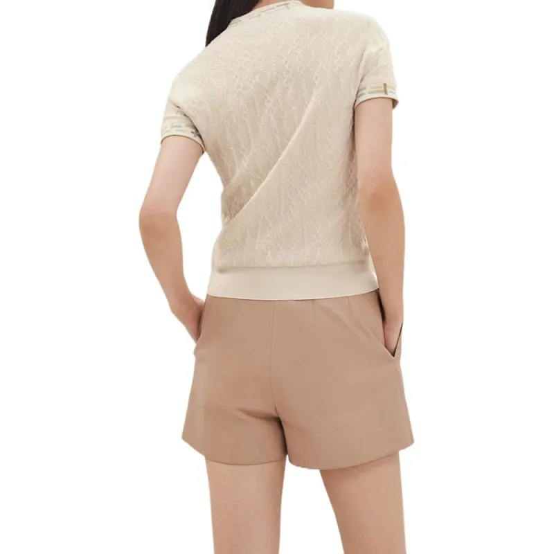 HERMES Crop Tops Women's Ecru-1