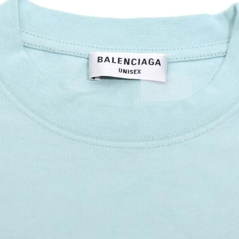 Balenciaga Bb Paris Icon Cotton T Shirt Aqua Green-2