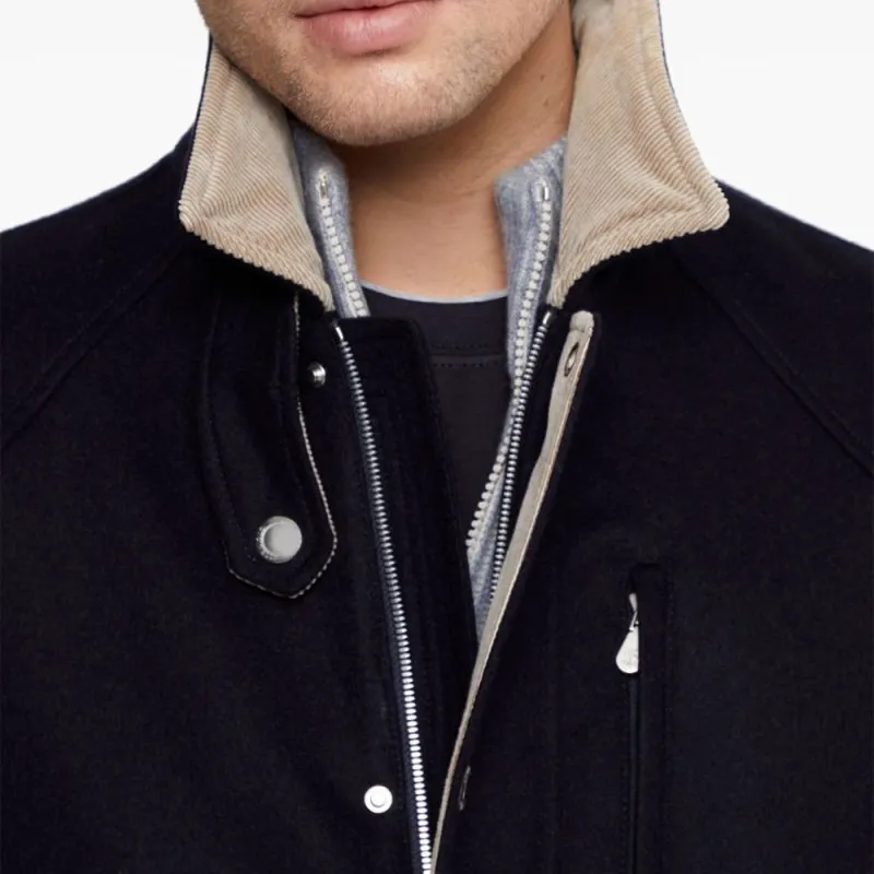 Brunello Cucinelli Corduroy Collar Press Stud Shirt Jacket-6