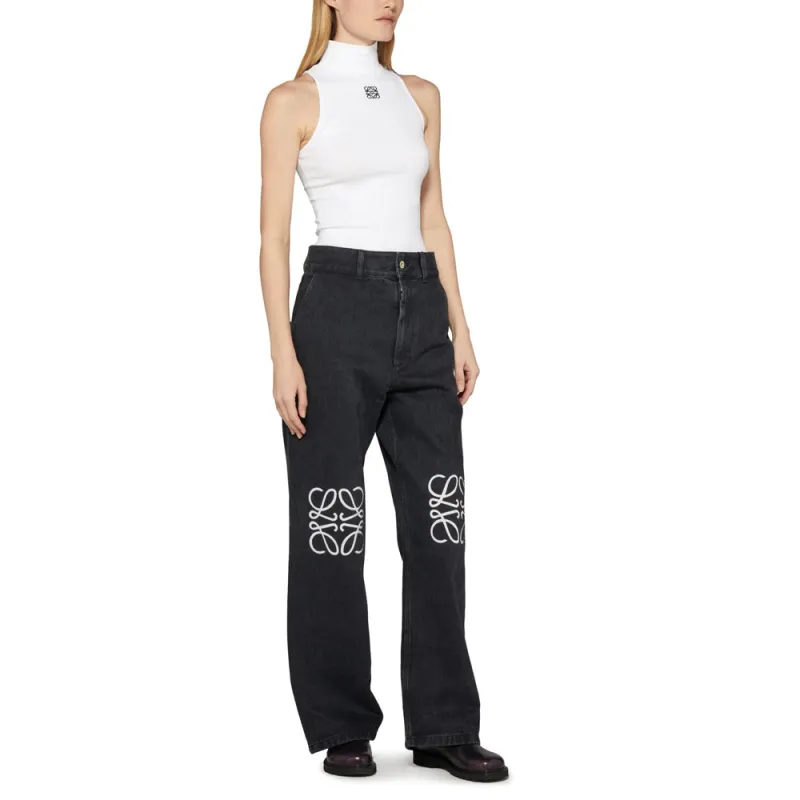 LOEWE Anagram Baggy Jeans 'Black'-4