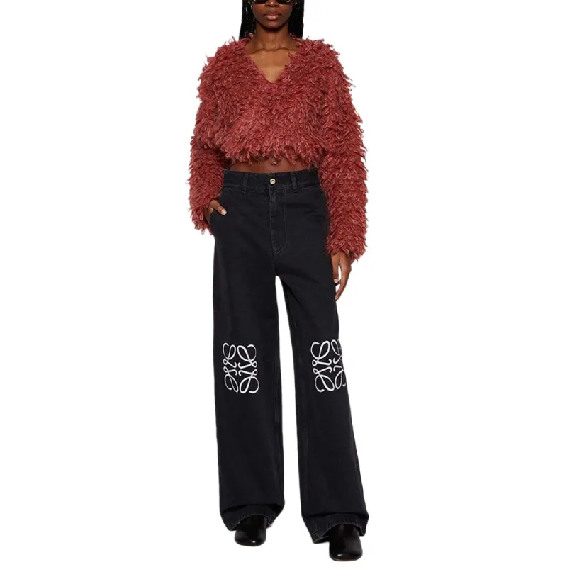 LOEWE Anagram Baggy Jeans 'Black'-5