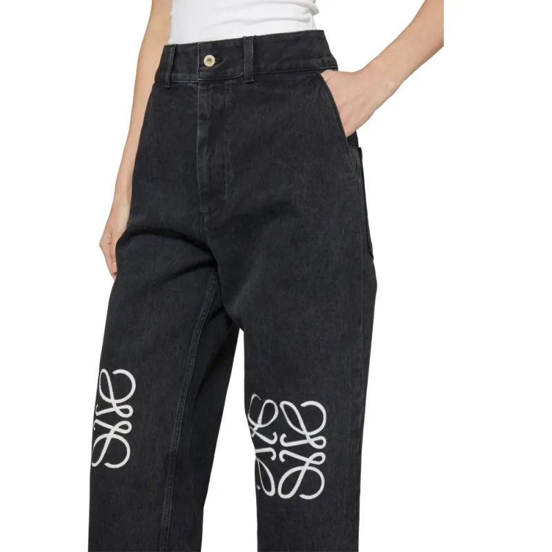 LOEWE Anagram Baggy Jeans 'Black'-7
