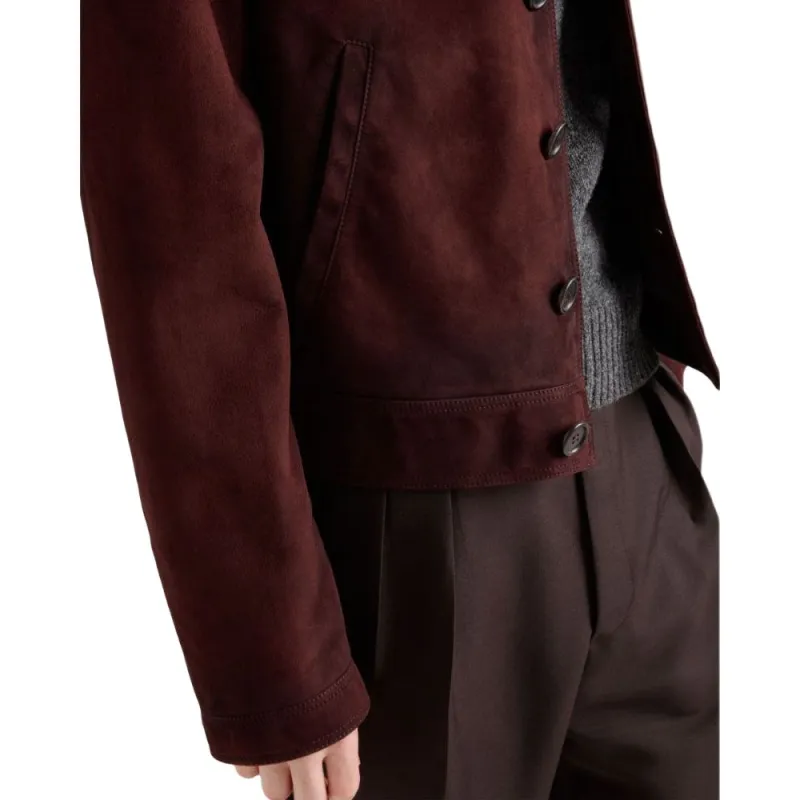 PRADA Suede Blouson Jacket-4