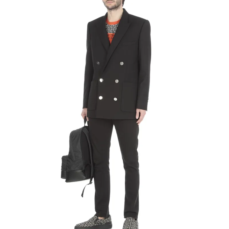 BALMAIN SS23 Business Suits Coats Men's Black-4