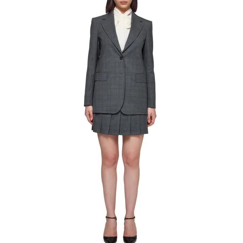 MaxMara Studio Checked Pleated Skirt-1