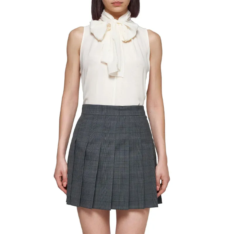 MaxMara Studio Checked Pleated Skirt-2
