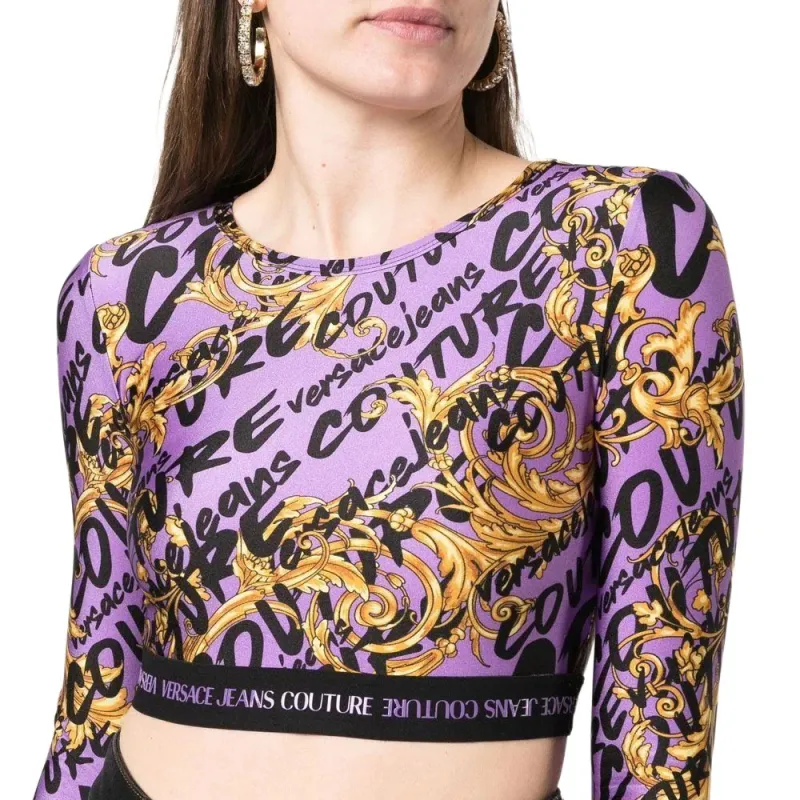 VERSACE Garland print Cropped Top-1