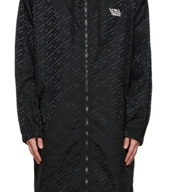 VERSACE Trench Coat Men's Black-2