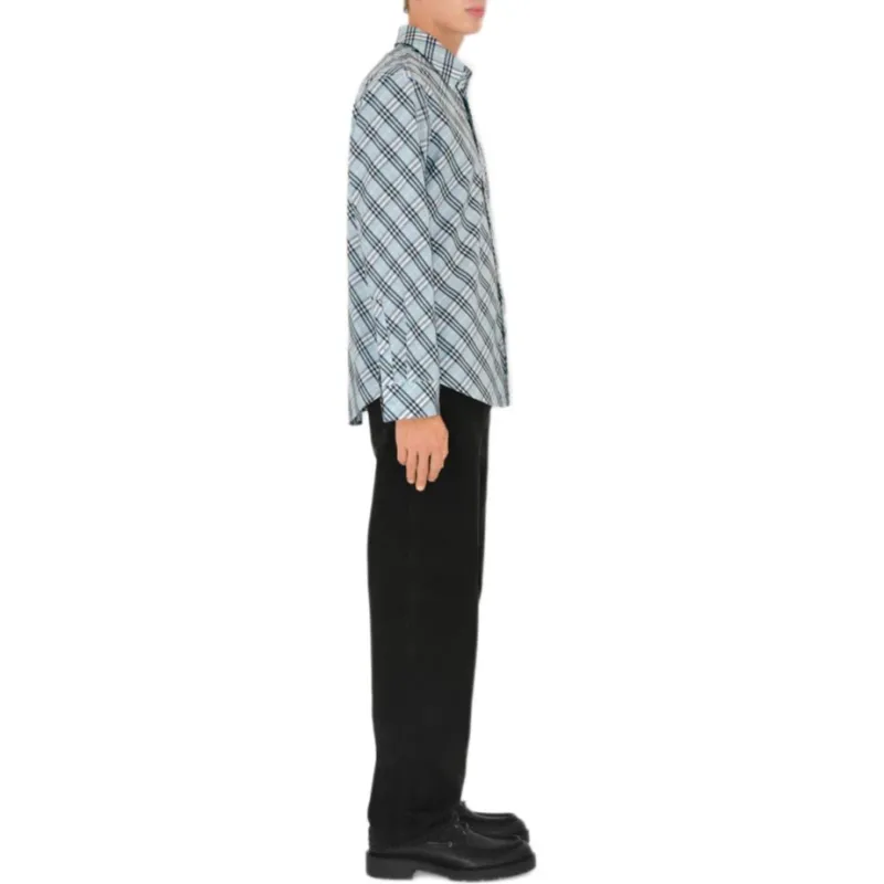 Burberry Checkered Collared Long Sleeve Shirt-3