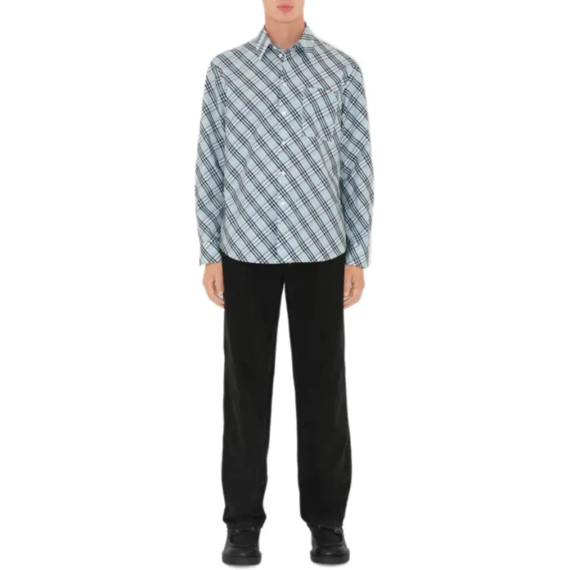 Burberry Checkered Collared Long Sleeve Shirt-1