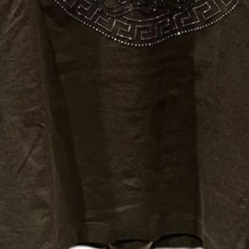 VERSACE Logo Rhinestone Pattern Crew Neck Short-Sleeved T-Shirt T-Shirt Women's Black-2