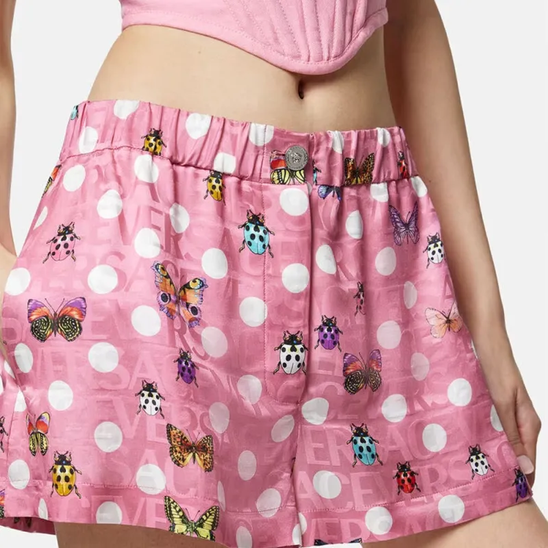 VERSACE X Dua Lipa Graphic Printed Shorts-4