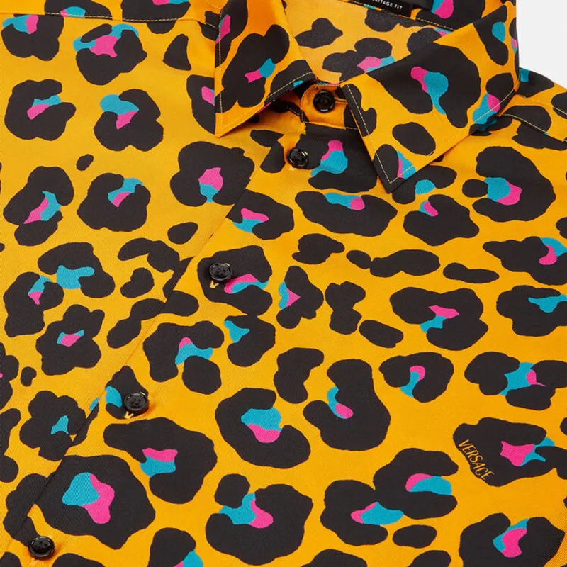 VERSACE Shirts Men Orange-4