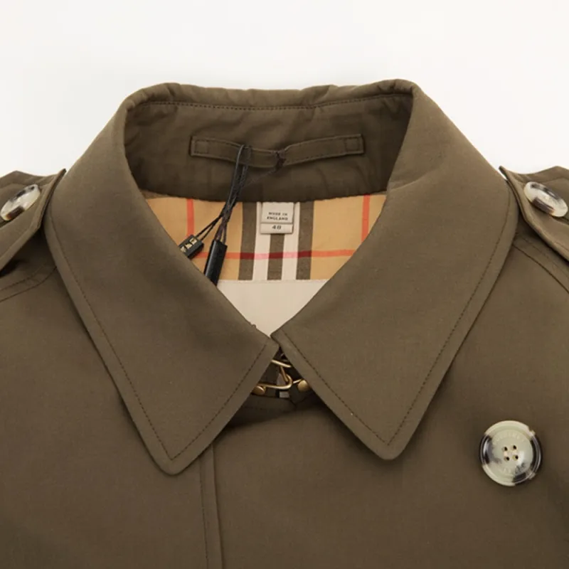 Burberry Trench Coats Men Army Green-2
