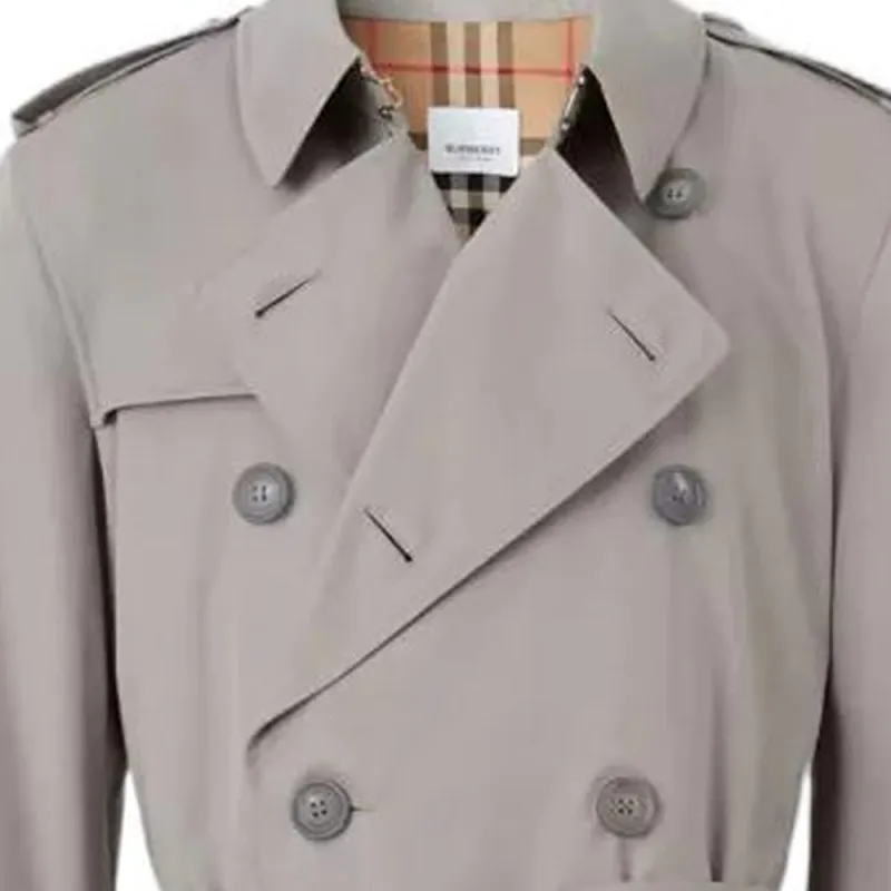 Burberry Trench Coats Men Gray-2