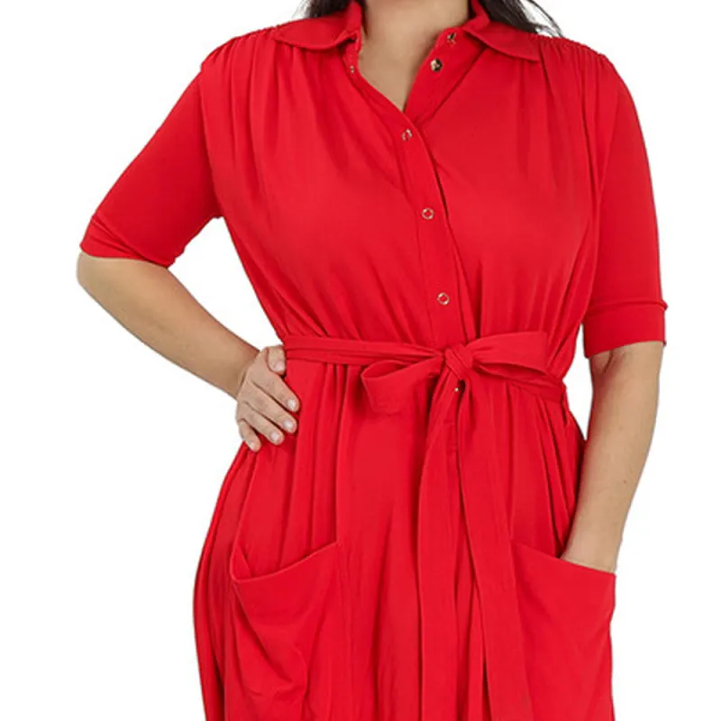 Burberry Short-Sleeved Dresses Women's Red-1