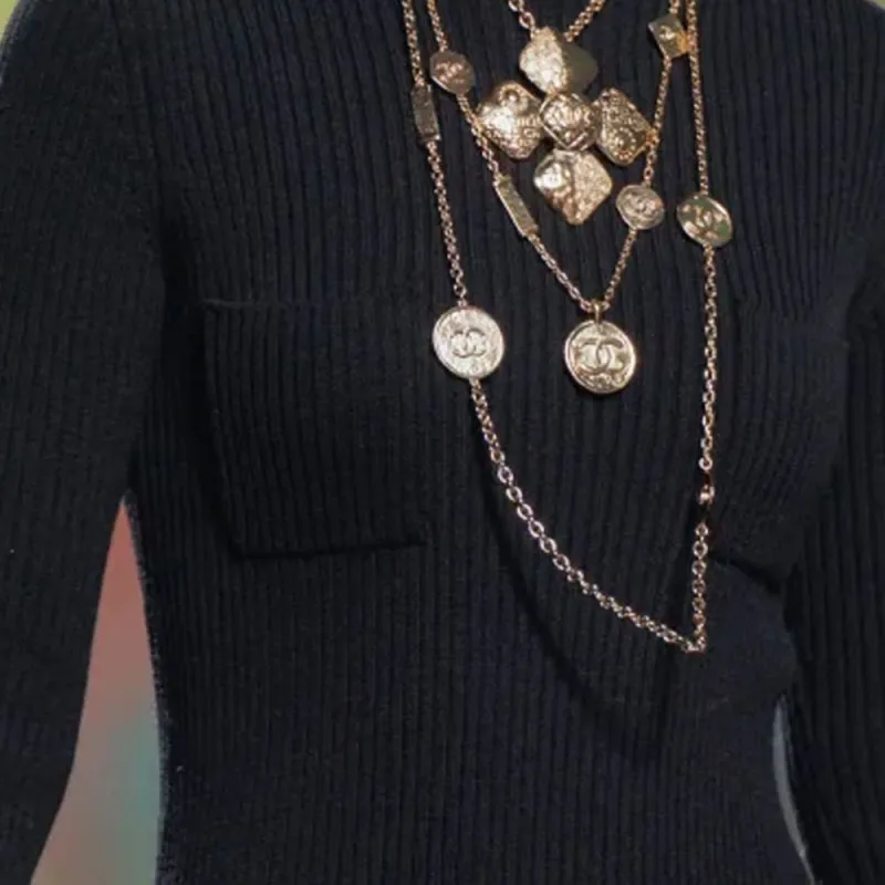 CHANEL FW24 Long-Sleeved Dresses Women's Black-2