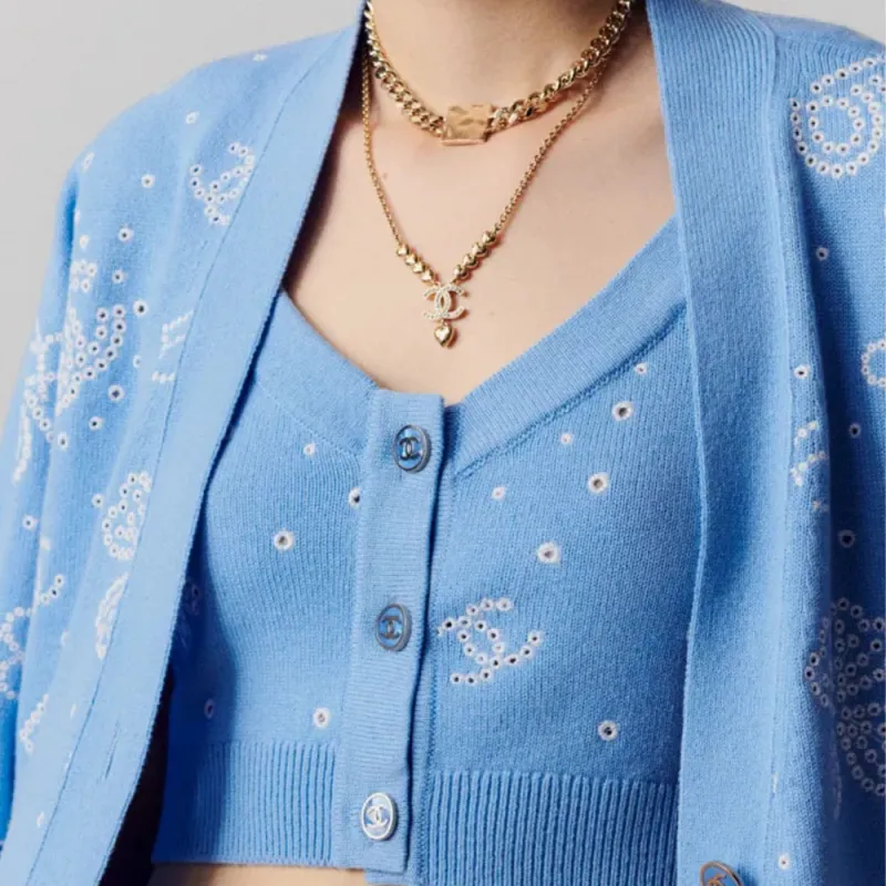 CHANEL Knitwear Women's Light Blue-1
