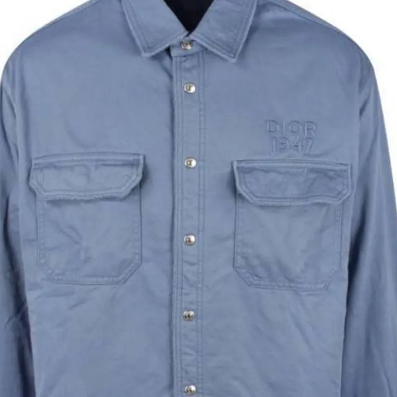 DIOR 1947 Logo Embroidered Long Sleeved Overshirt-2