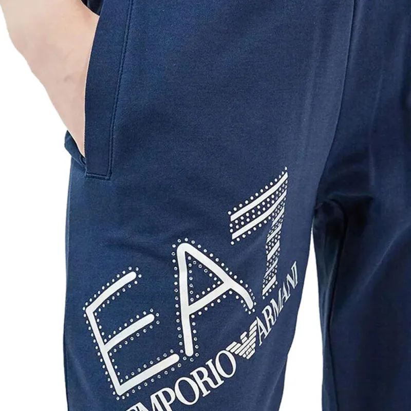 EMPORIO ARMANI EA7 FW22 Knitted Sports Pants Women's Blue-4