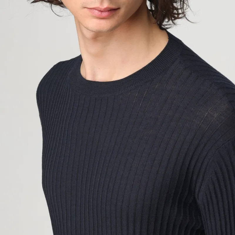 EMPORIO ARMANI Long Sleeved Ribbed Knit Jumper-2