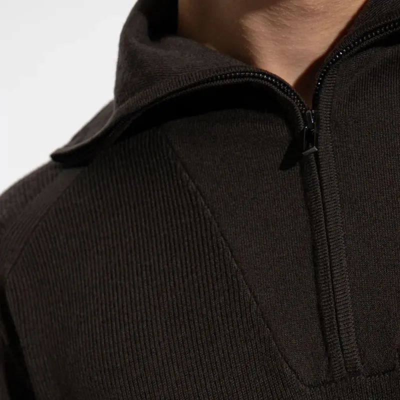 EMPORIO ARMANI Half zip Fine ribbed Jumper-4