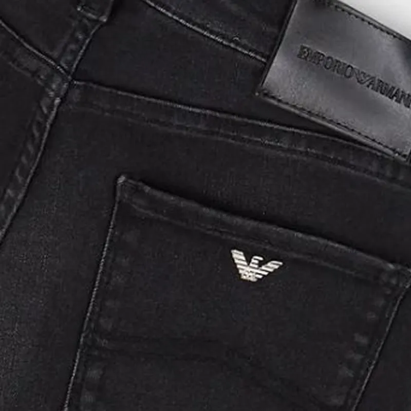 EMPORIO ARMANI J20 High waisted Super skinny Leg Jeans In Stone wash Comfort Denim-4