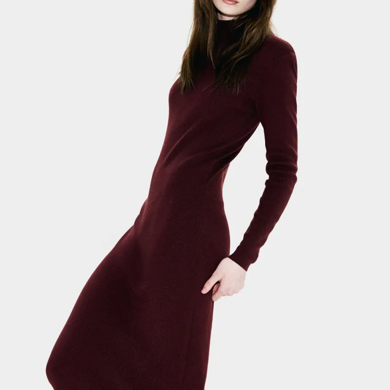 Polo Ralph Lauren Long Sleeved Dresses Women's Burgundy-3