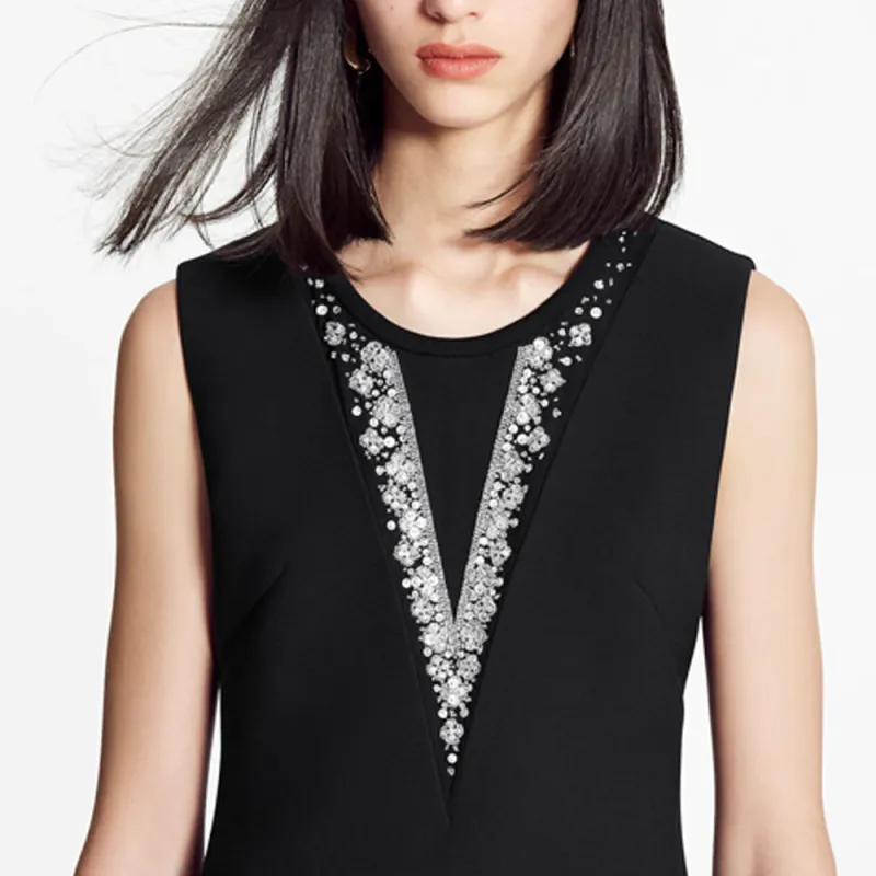 LOUIS VUITTON Sleeveless Dress Women's Black-4