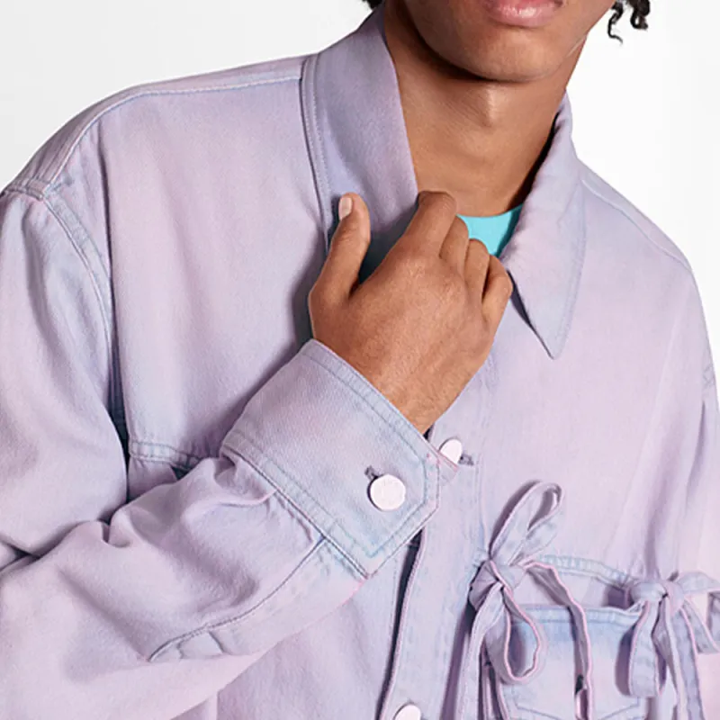 LOUIS VUITTON New Quarterly Products Of LV Shirts Men Light Purple-4