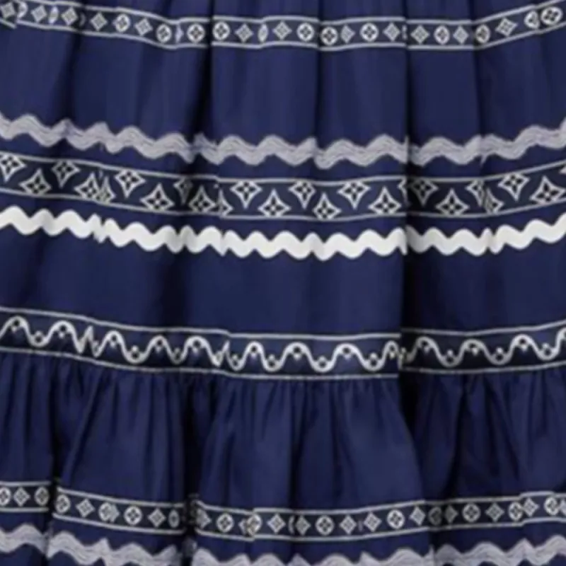 LOUIS VUITTON Graphic Trim Tiered Dress-5