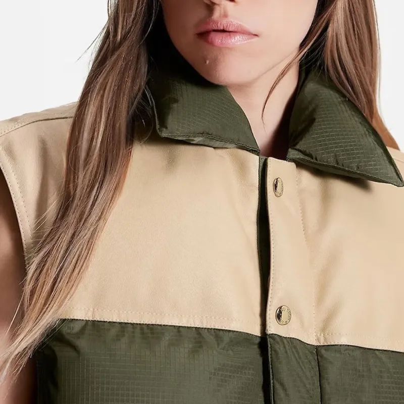 LOUIS VUITTON Leather Accent Sleeveless Puffer Jacket-4