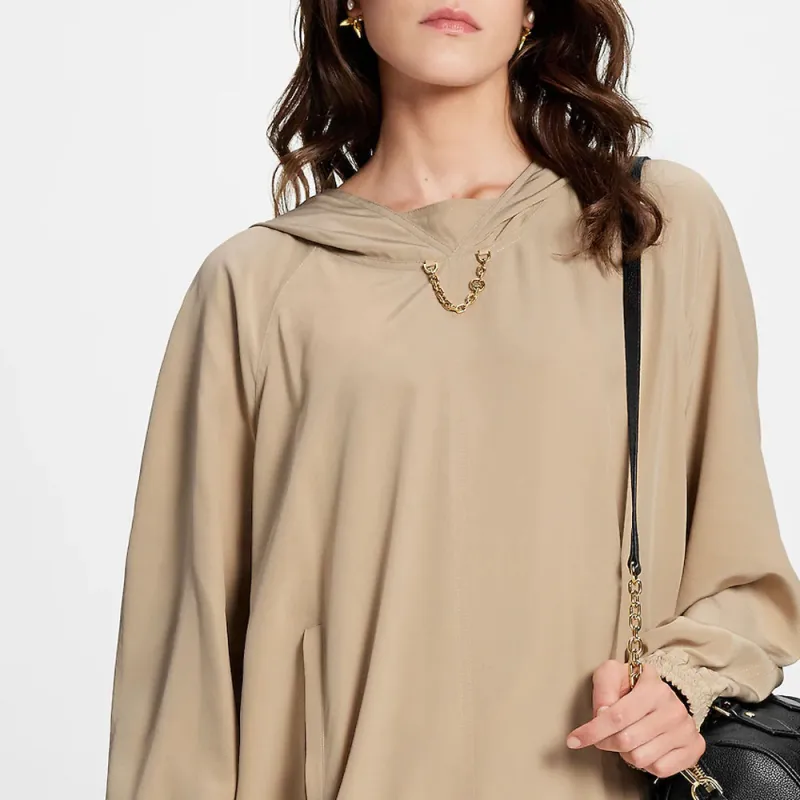 LOUIS VUITTON Long Sleeved Dresses Women's Khaki-4