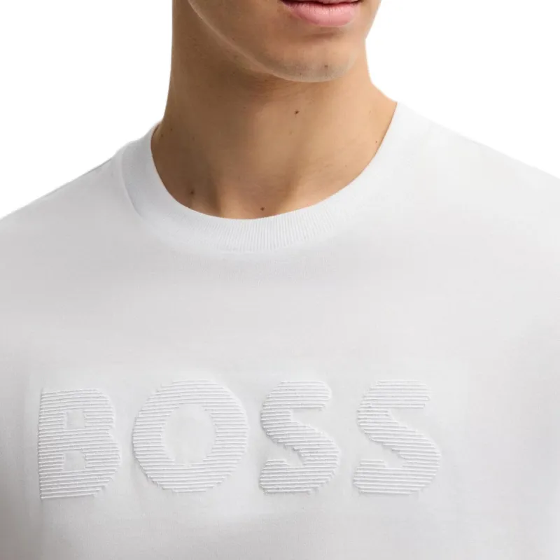 Boss Raised logo Cotton T shirt-4