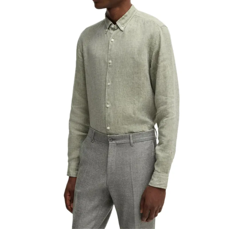 HUGO BOSS Button down Linen Shirt-1