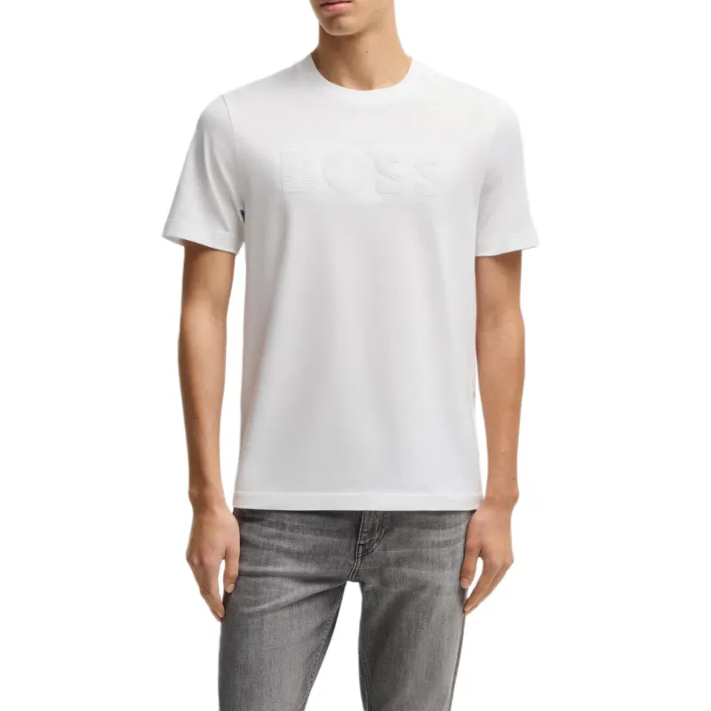 Boss Raised logo Cotton T shirt-1