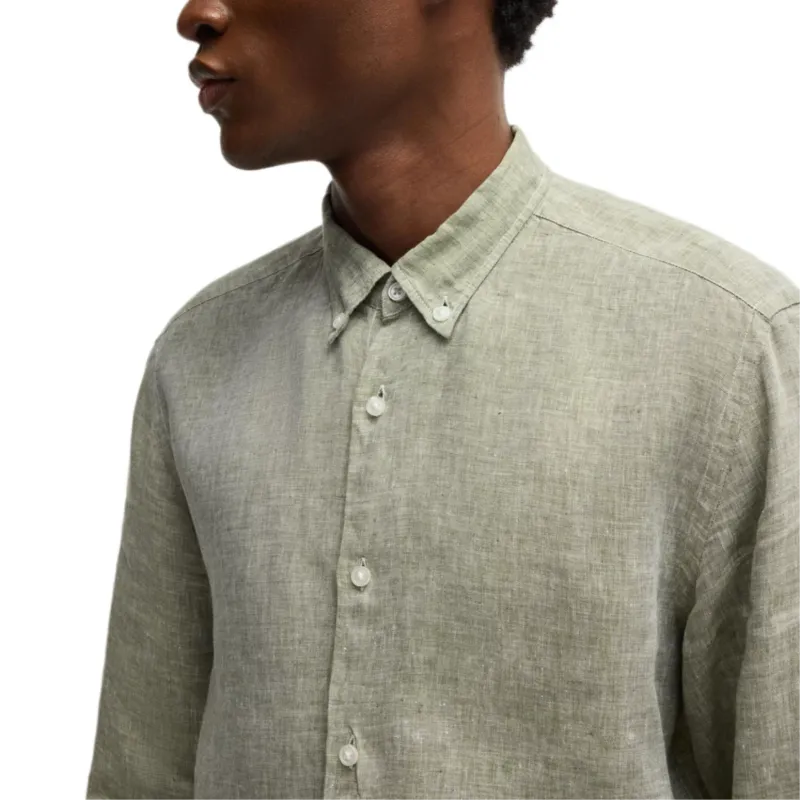 HUGO BOSS Button down Linen Shirt-5