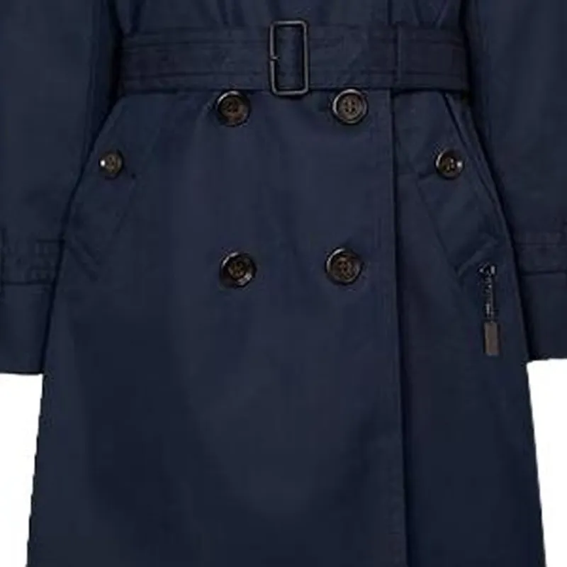 COACH Trench Coat Women's Navy Blue-1