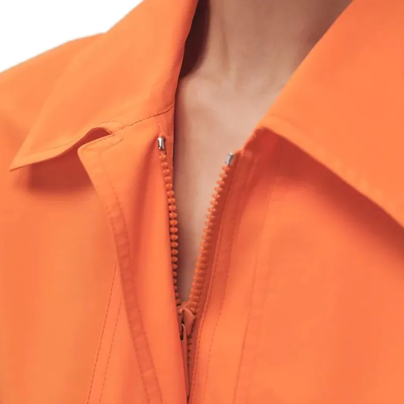 HERMES Trench Coats Women's Orange-2