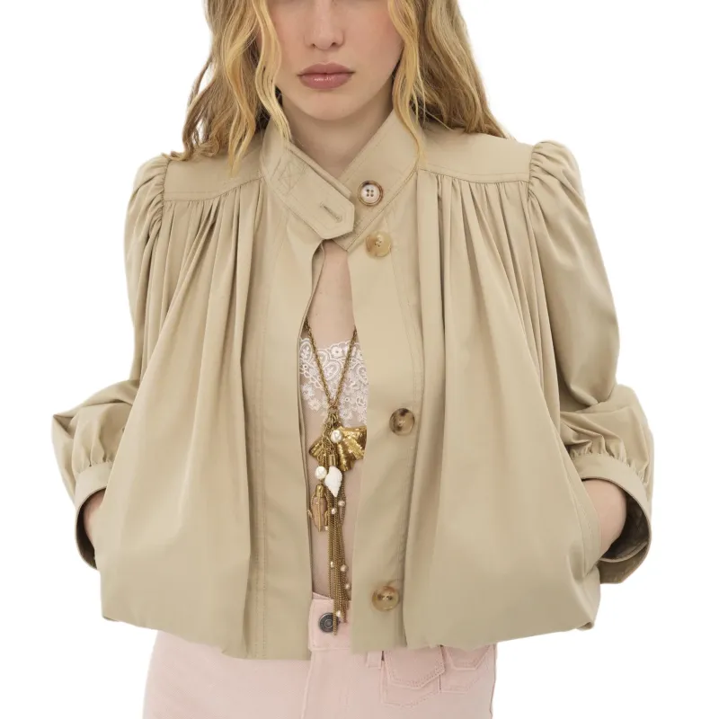 Chloe Jackets Coats Women's Smoky Beige-1