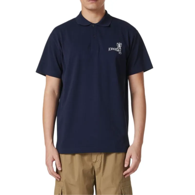 Iceberg Logo Printed Short Sleeved Polo Shirt-2