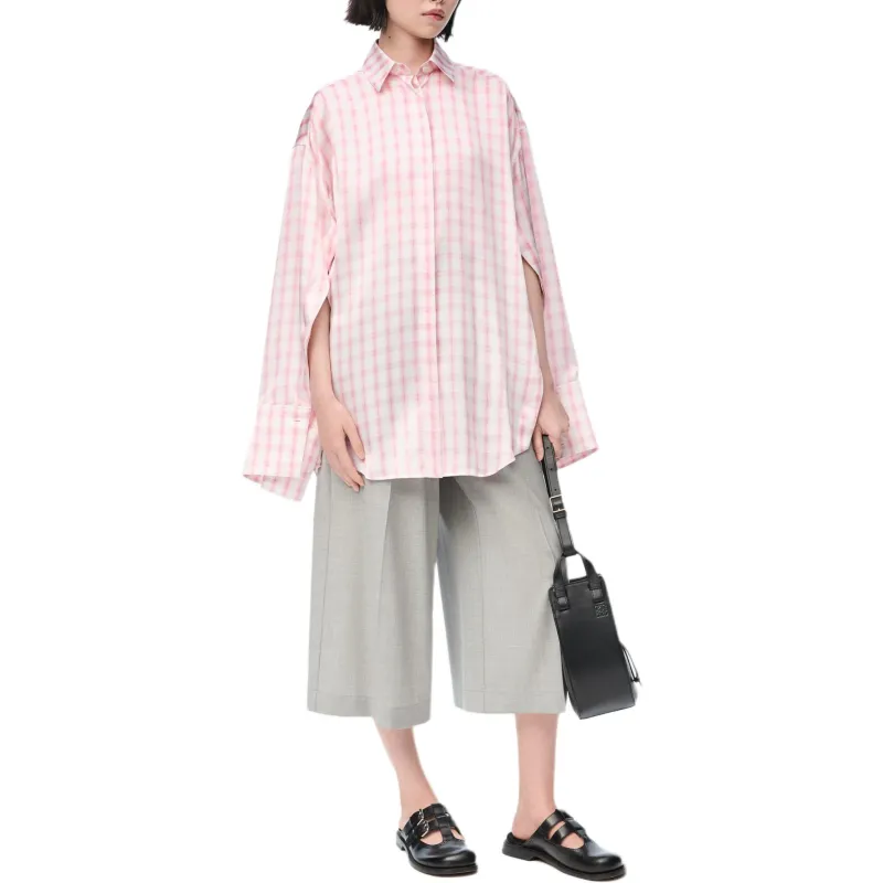 LOEWE Check Shirt 'White/Pink'-1