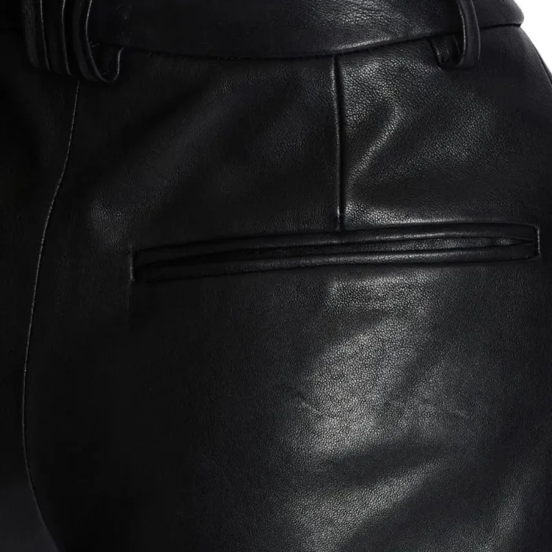 BALMAIN Pleated Leather Shorts-5